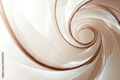 Swirl of chocolate and white against a dark background, creating an artistic and appetizing design. photo