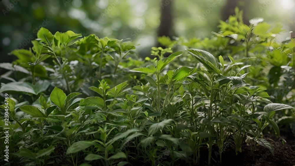 Lush Green Botanical Garden Plants Background Lush Green Botanical Garden Plants Background