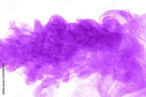 purple dust smoke, texture mist isolated on a white background. concept of fog effect, and cloud for design air pollution, element smog