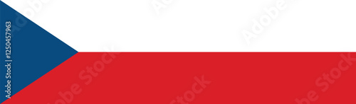Czech flag long banner digital vector illustration