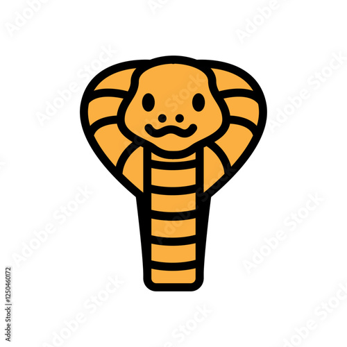 Cobra icon with cute design for animal and reptile visuals