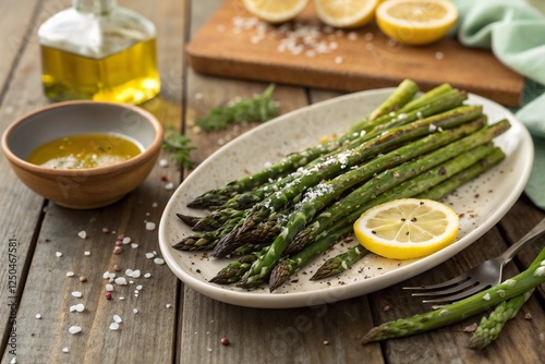 Grilled Asparagus with Lemon and Olive Oil Dressing


