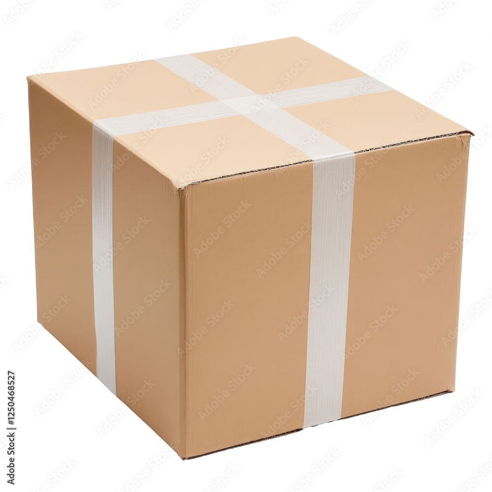Sealed Package: A sturdy brown cardboard box, carefully sealed with white tape, ready for shipping or delivery, symbolizing the promise of a secure and timely arrival. Sealed Package: A sturdy brown cardboard box, carefully sealed with white tape, ready for shipping or delivery, symbolizing the promise of a secure and timely arrival.