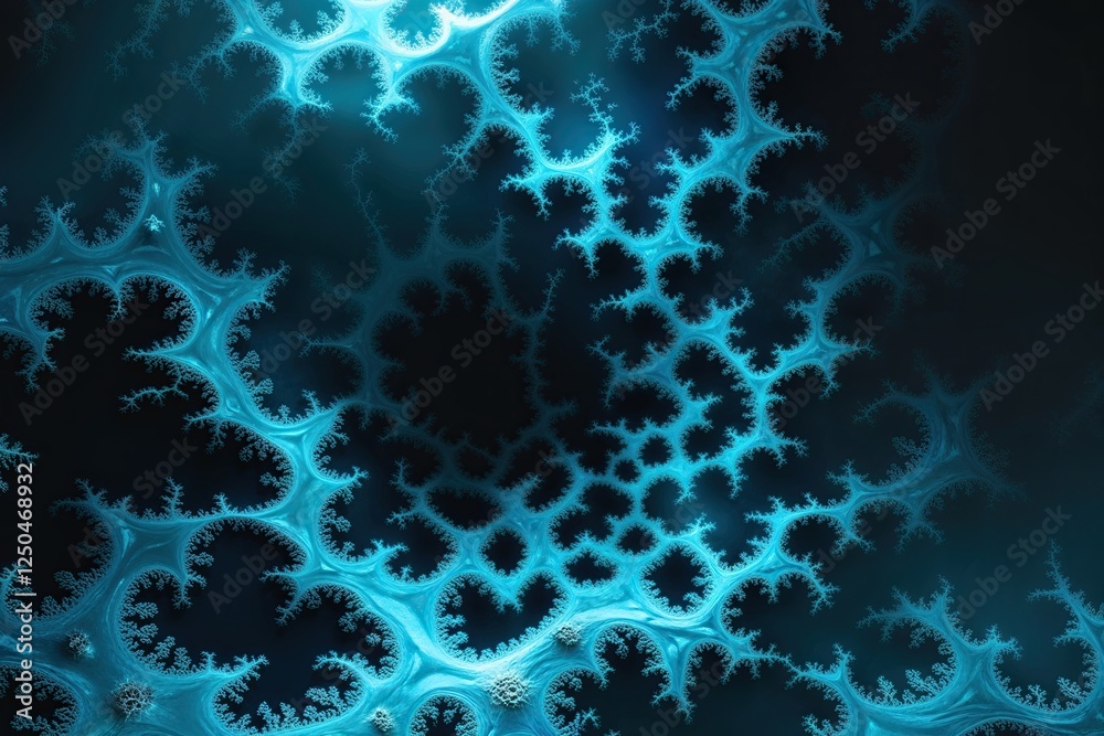 Vibrant Cerulean Fractal Design on Dark Ocean Background for Contemporary Visual Headers Vibrant Cerulean Fractal Design on Dark Ocean Background for Contemporary Visual Headers