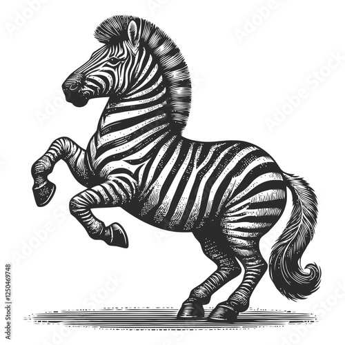Stylized Illustration of a Zebra