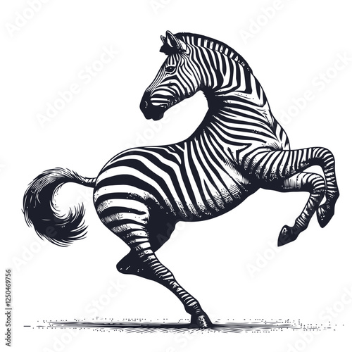 Stylized Illustration of a Zebra