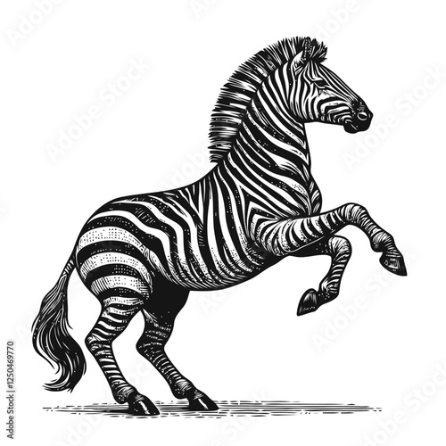 Stylized Illustration of a Zebra