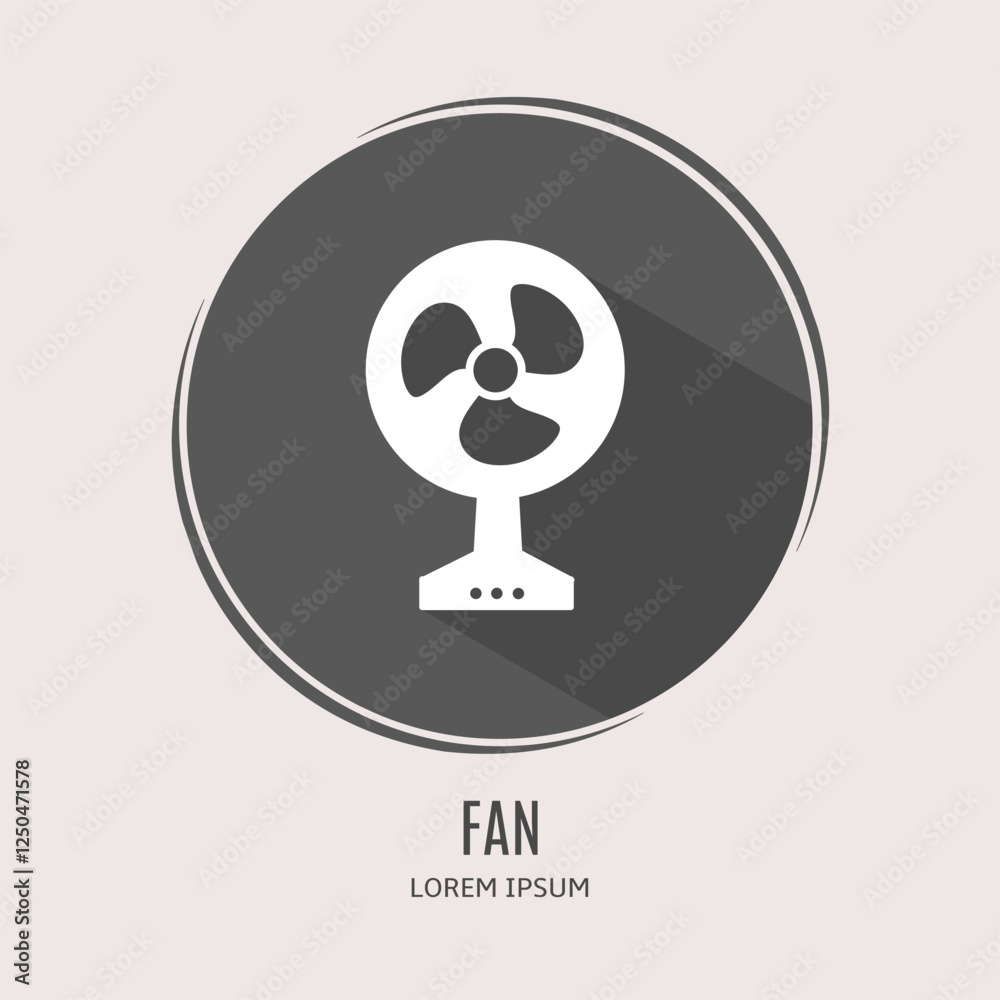 Symbol fan logo. Illustration of fan in flat. Stock vector. Symbol fan logo. Illustration of fan in flat. Stock vector.