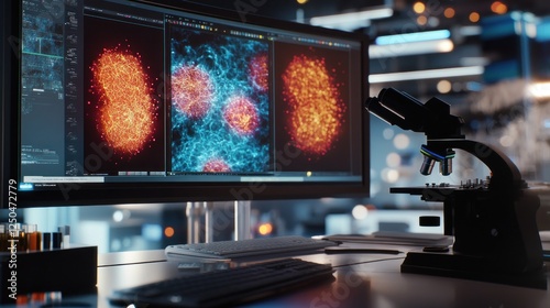 Advanced Research: Microscope and Cell Analysis on Screen in a Modern Lab