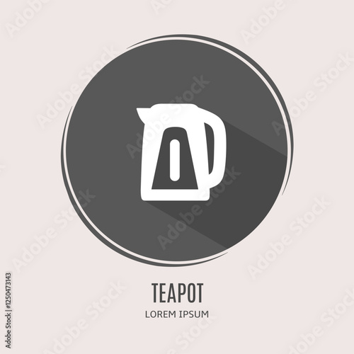 Symbol teapot logo. Illustration of teapot in flat. Stock vector.