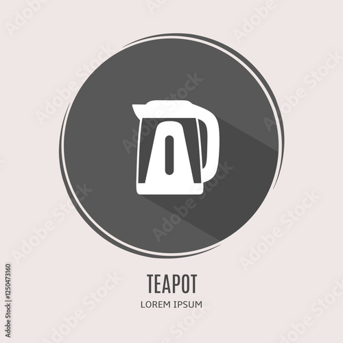 Symbol teapot logo. Illustration of teapot in flat. Stock vector.