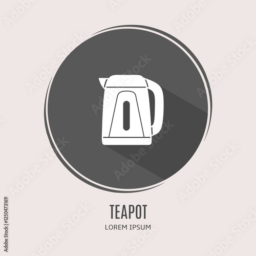 Symbol teapot logo. Illustration of teapot in flat. Stock vector.
