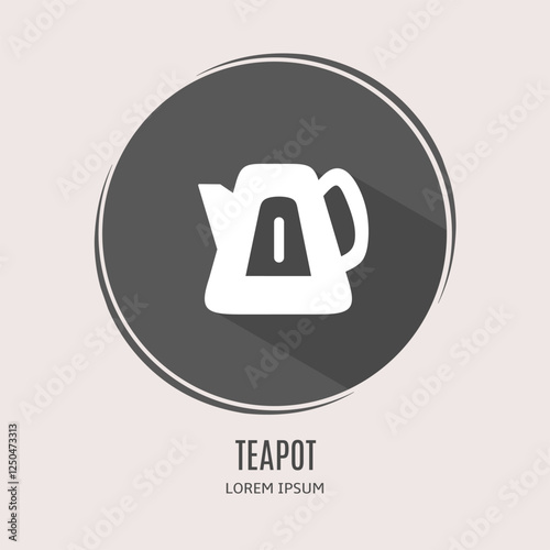 Symbol teapot logo. Illustration of teapot in flat. Stock vector.