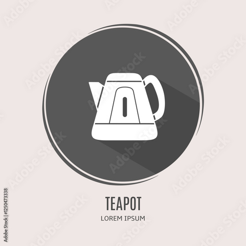 Symbol teapot logo. Illustration of teapot in flat. Stock vector.