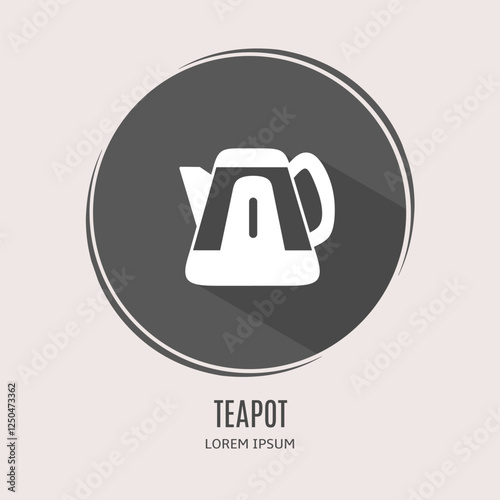 Symbol teapot logo. Illustration of teapot in flat. Stock vector.