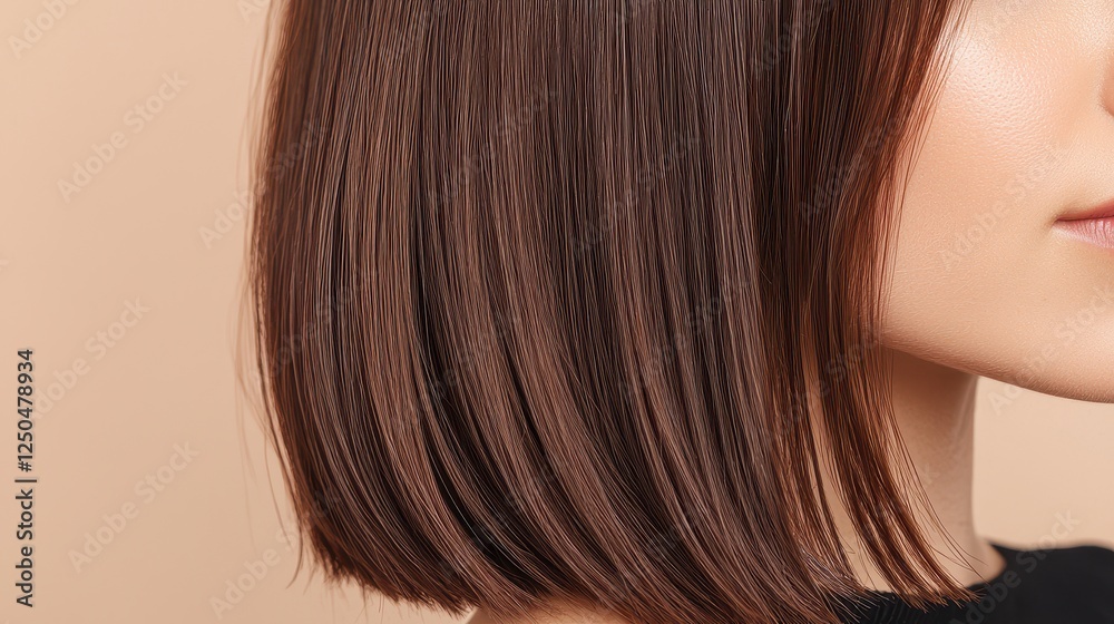 Naklejka premium Hair Dye Damaged Concept, Vibrant Hair Transformation: Rejuvenated Ends and Smooth Texture for Healthy Looking Locks