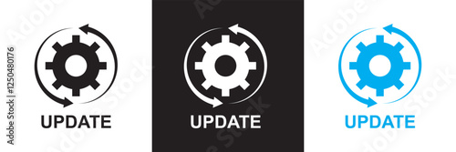 Update software icon .  System upgrade notification .  Progress install sign business concept.  isolated on white and black background. vector illustration. EPS 10