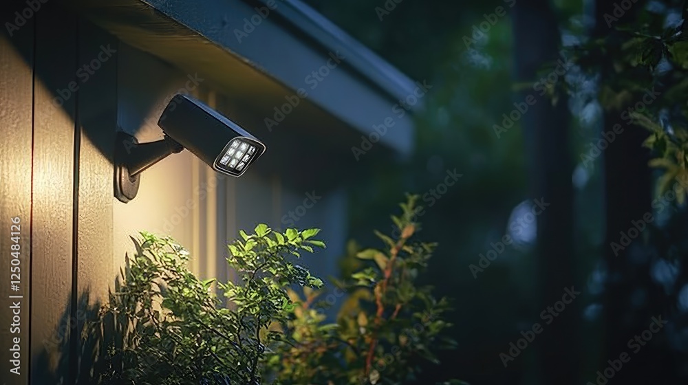 custom made wallpaper toronto digitalModern Outdoor Security Light Illuminating a Building at Night