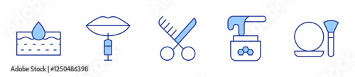 make up, botox, beauty, moisturizing, wax. Beauty Icon vector illustration. Line Duotone style. Editable stroke