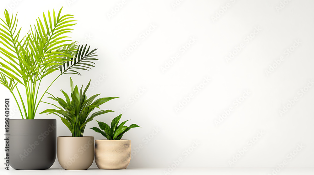 Fototapeta premium Indoor plant arrangement home interior photo minimalist environment close-up view nature's beauty