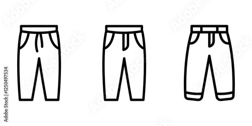 pant outline or line icon design bundle.