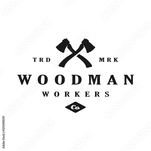 axe silhouette logo vintage, vector stock template illustration
