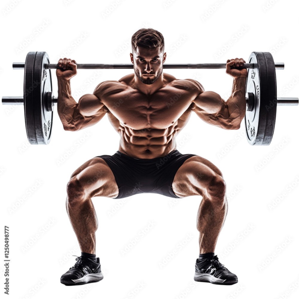 Man exercise and weightlifting