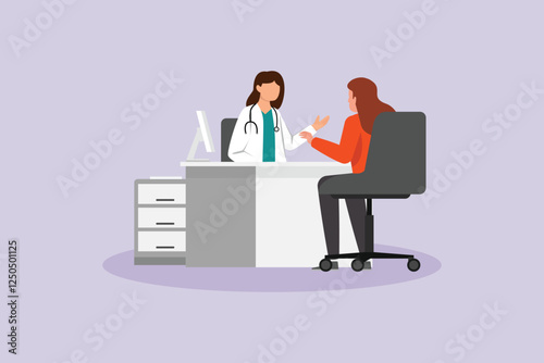 Hospital activity concept. Colored flat vector illustration isolated.