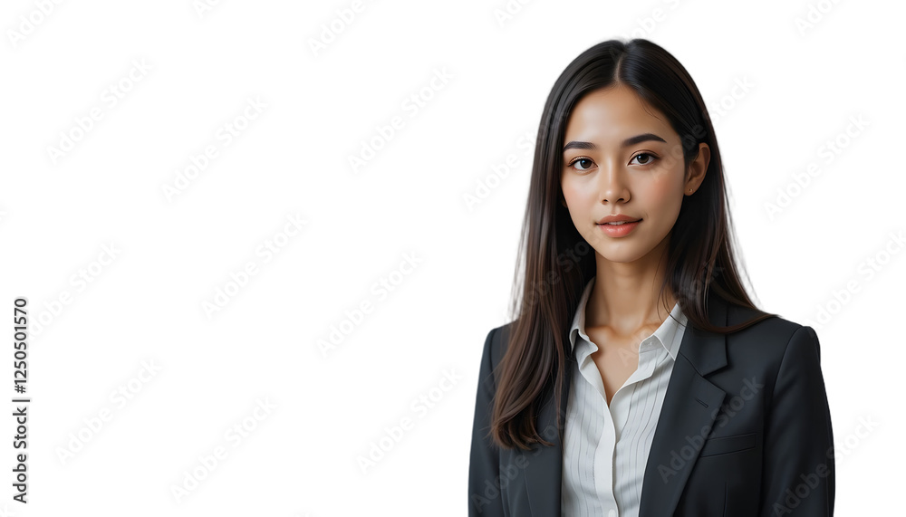A young businesswoman isolated on transparent background A young businesswoman isolated on transparent background