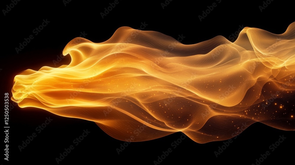 Obraz premium Abstract Glowing Golden Waves