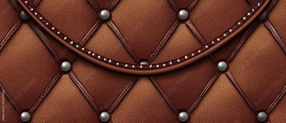 Naklejka premium Intricate Leather Artwork with Tan Background and Detailed Framing Design for Premium Visual Appeal
