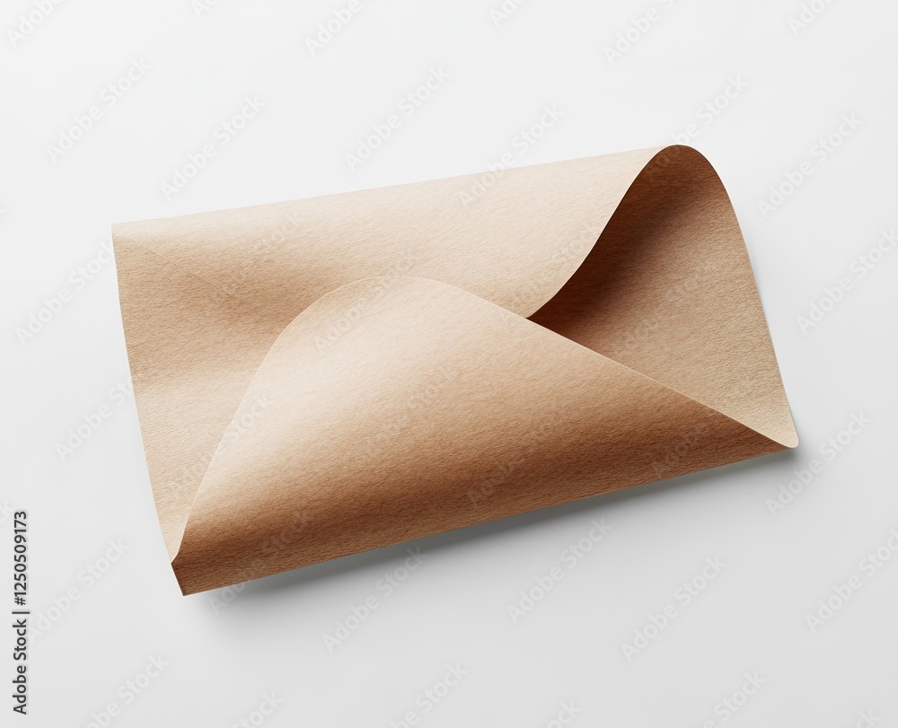 Kraft paper envelope mockup, studio shot, white background, design template Kraft paper envelope mockup, studio shot, white background, design template
