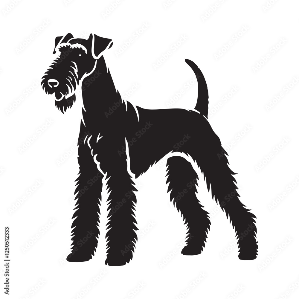 Professional Airedale Terrier silhouette for high-end designs - Airedale Terrier illustration - minimal Airedale Terrier vector - dog silhouette
