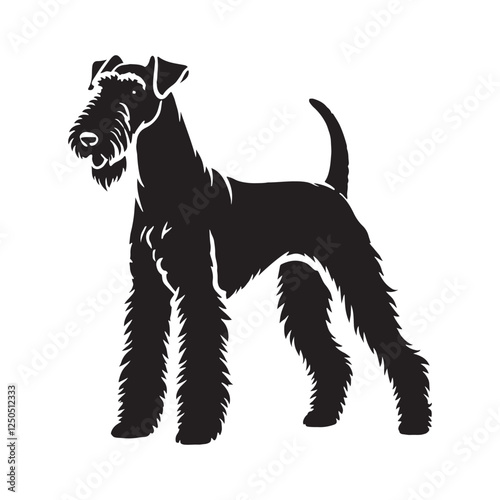 Professional Airedale Terrier silhouette for high-end designs - Airedale Terrier illustration - minimal Airedale Terrier vector - dog silhouette
