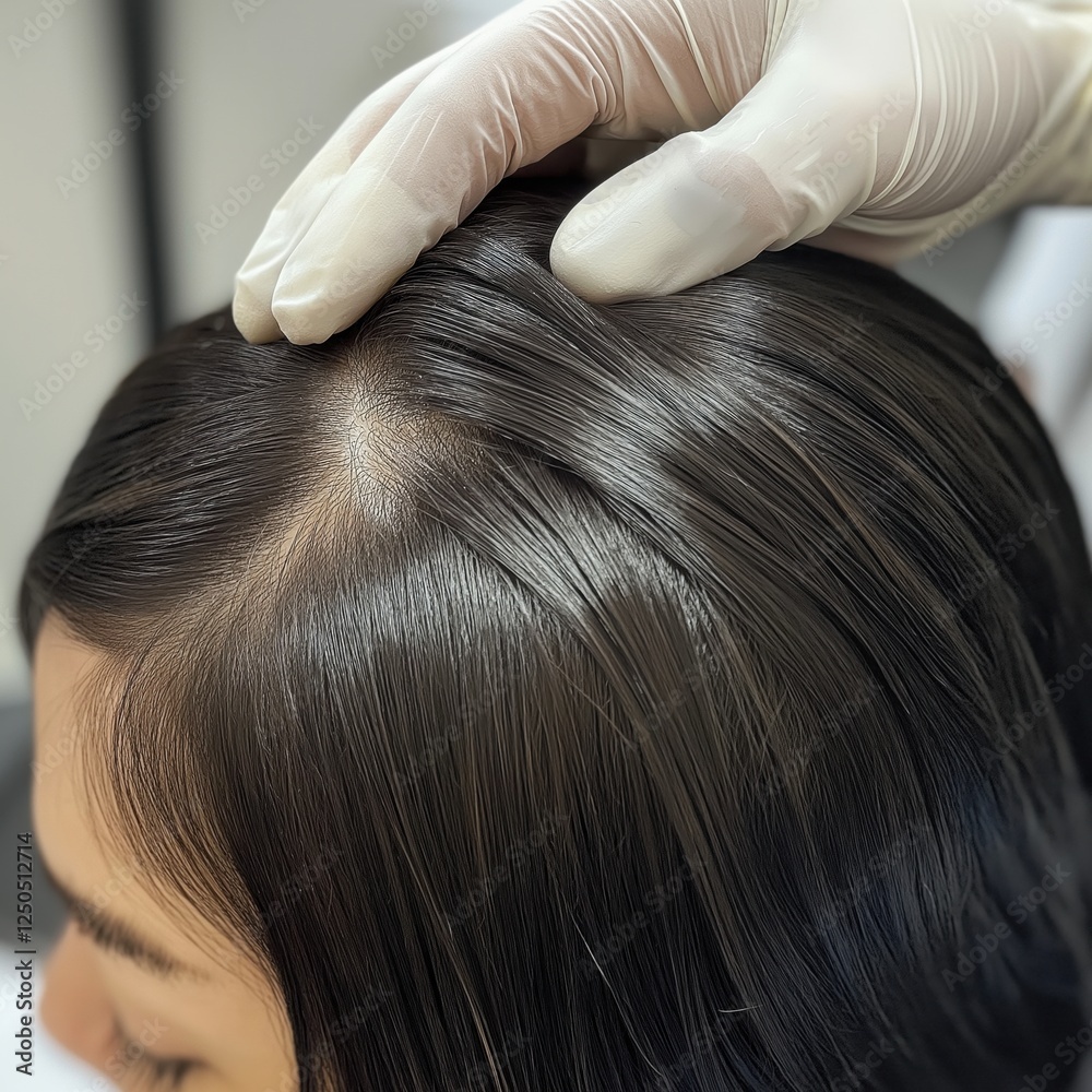 Obraz premium Scalp Treatment Application by a Professional