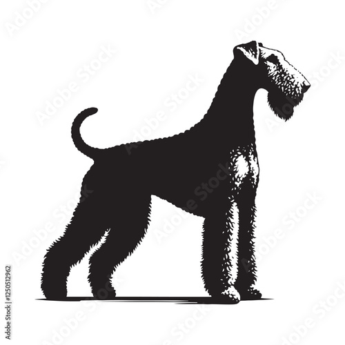 Artistic Airedale Terrier silhouette perfect for dog lovers - Airedale Terrier illustration - minimal Airedale Terrier vector - dog silhouette
