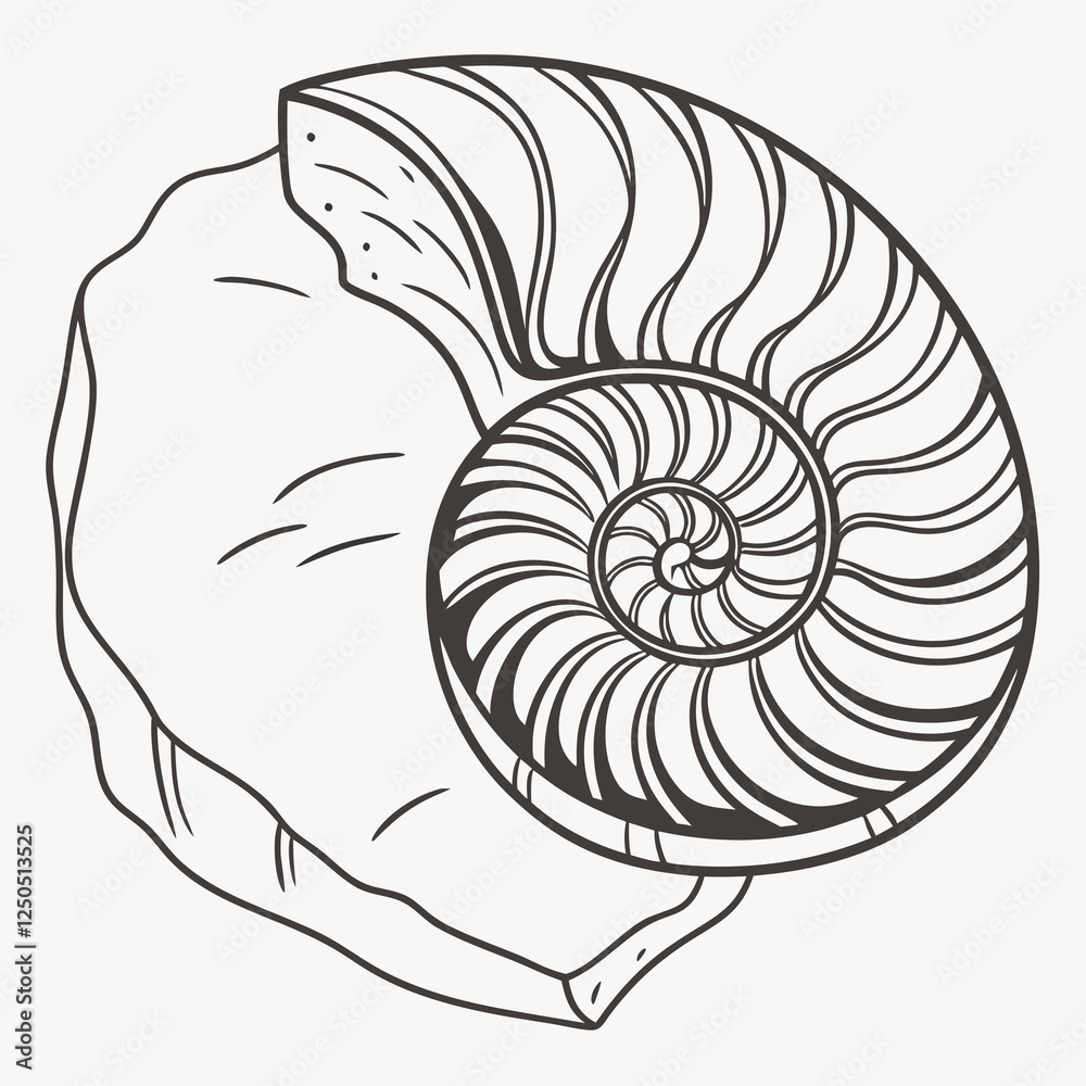 fossilized ammonite resting fossilized ammonite resting