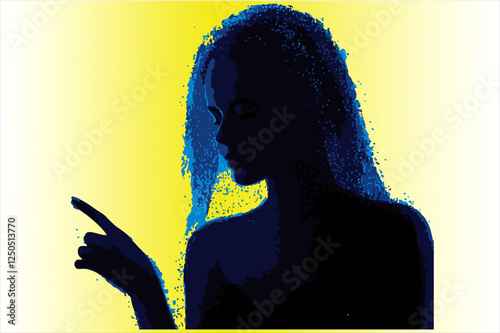 abstract illustration of silhouetted woman