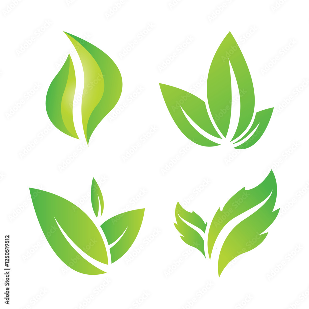 Naklejka premium green leaves vector