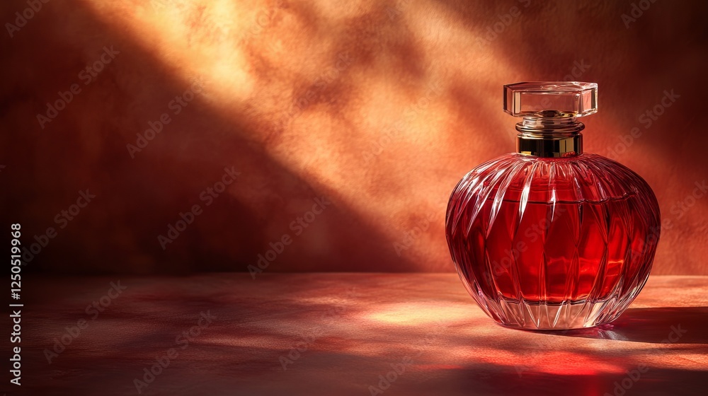Elegant Glass Bottle of Fragrant Perfume with Intricate Design and Soft Light Reflections on a Stylish Vanity Table Surrounded by Delicate Flowers Creating a Luxurious and Romantic Atmosphere Elegant Glass Bottle of Fragrant Perfume with Intricate Design and Soft Light Reflections on a Stylish Vanity Table Surrounded by Delicate Flowers Creating a Luxurious and Romantic Atmosphere