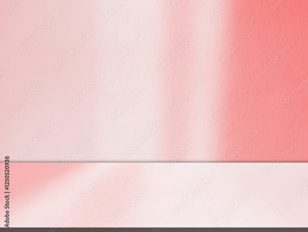 Fototapeta premium Background pink autumn wall floor studio shadow kitchen podium table product backdrop room pattern gradient light mockup cosmetic abstract color pastel texture scene summer loft scene template.