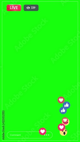 Facebook Live Screen Animation HD Vertical On Green Screen