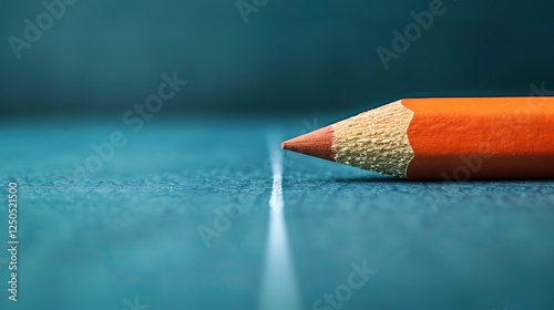 Wooden pencil draws a straight line. Stability or stagnancy concept in business market.