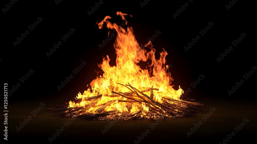 Intense flames of a roaring campfire casting warm flickering glow in an outdoor wilderness setting under a starry night sky The fire is brightly burning and crackling with energy Intense flames of a roaring campfire casting warm flickering glow in an outdoor wilderness setting under a starry night sky The fire is brightly burning and crackling with energy