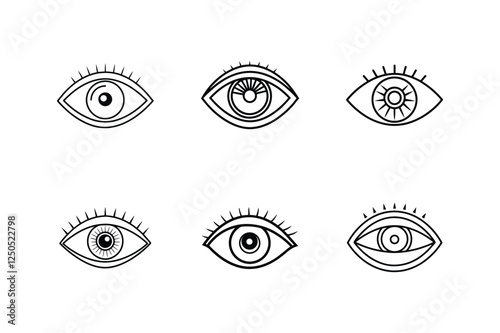 eye icon line art vector illustration
