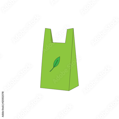 Green eco bag vector illustration on white background. Provide a clean, safe, and eco-friendly environment