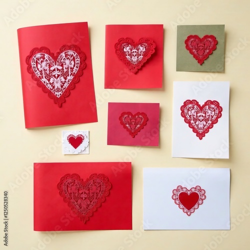 Handmade Valentine's Day Card Flat Lay