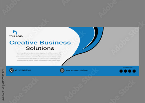 Creative Business Marketing Social Media Cover Template, corporate business social media cover banner design,