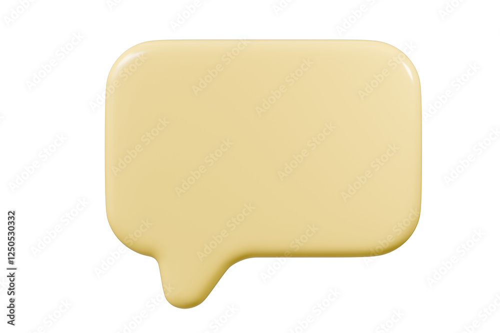 3D Blank Yellow speech bubble pin icon. Dialogue social chat concept. Minimal Empty Speech bubble cloud floating new normal design isolated on transparent background. 3d render. 3D Blank Yellow speech bubble pin icon. Dialogue social chat concept. Minimal Empty Speech bubble cloud floating new normal design isolated on transparent background. 3d render.