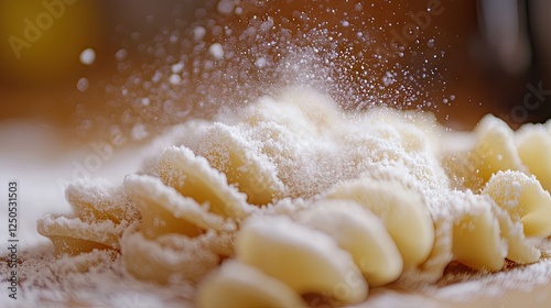 Flour dusting pasta, kitchen, cooking, food preparation, recipe illustration